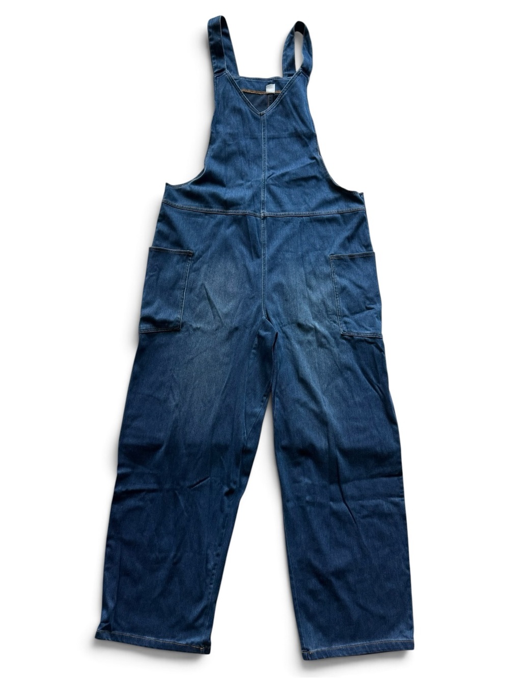 Halara Flex™ V Neck Pocket Washed Denim Casual Overalls size M Medium Petite NEW